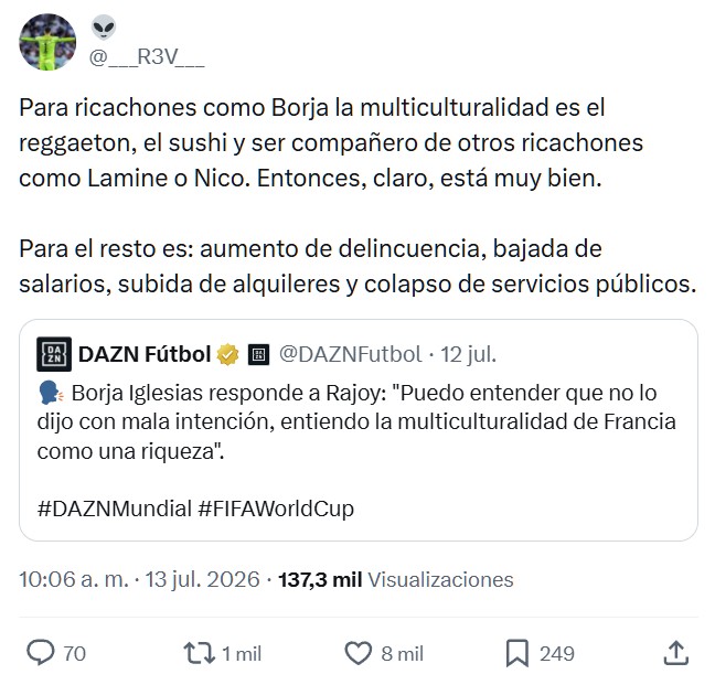 Borja Iglesias responde a Rajoy tras decir que: “España juega contra una Francia de mucho nivel, pero sin franceses”, “Me sorprende y me da pena. La multiculturalidad es una riqueza”