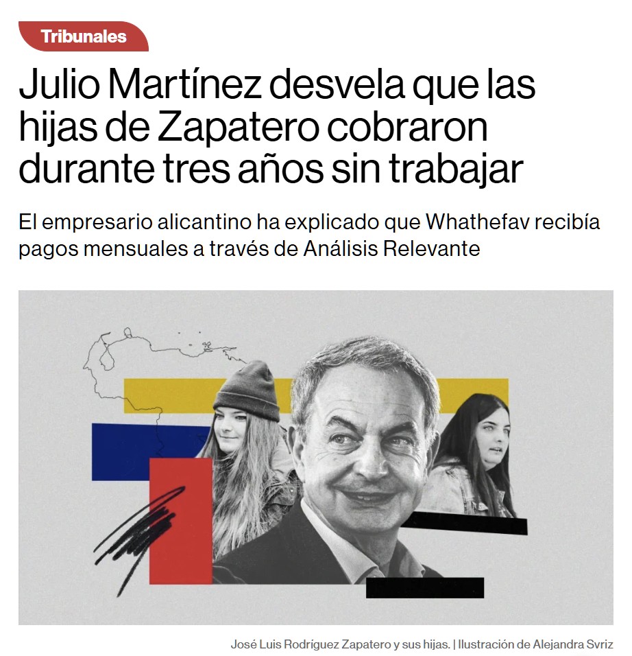 A ver si Raquel Marcos tiene un momento para comentar esta noticia sobre el "negocio legal y exitoso" de las hijas de Zapatero