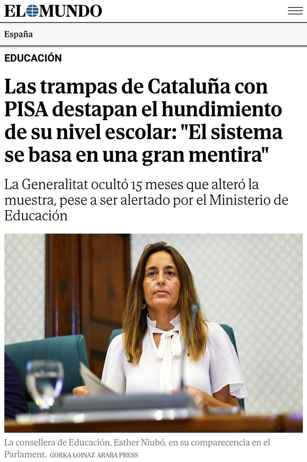 Cataluña, expulsada de las pruebas PISA por intentar manipular los resultados.