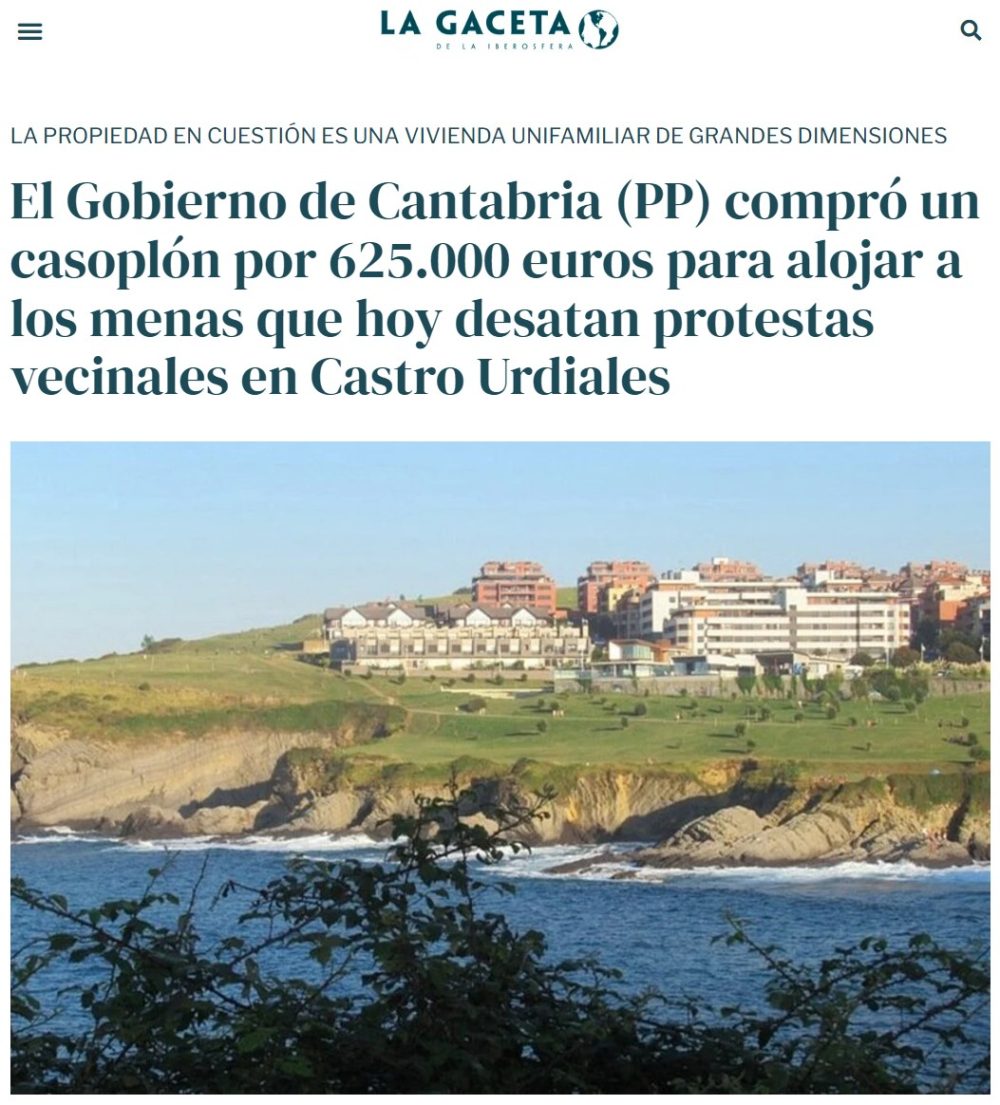 Compran un chalet por 600.000 € en Castro Urdiales para alojar a MENAs y estos ya presumen en redes sociales del dinero público que les conceden.