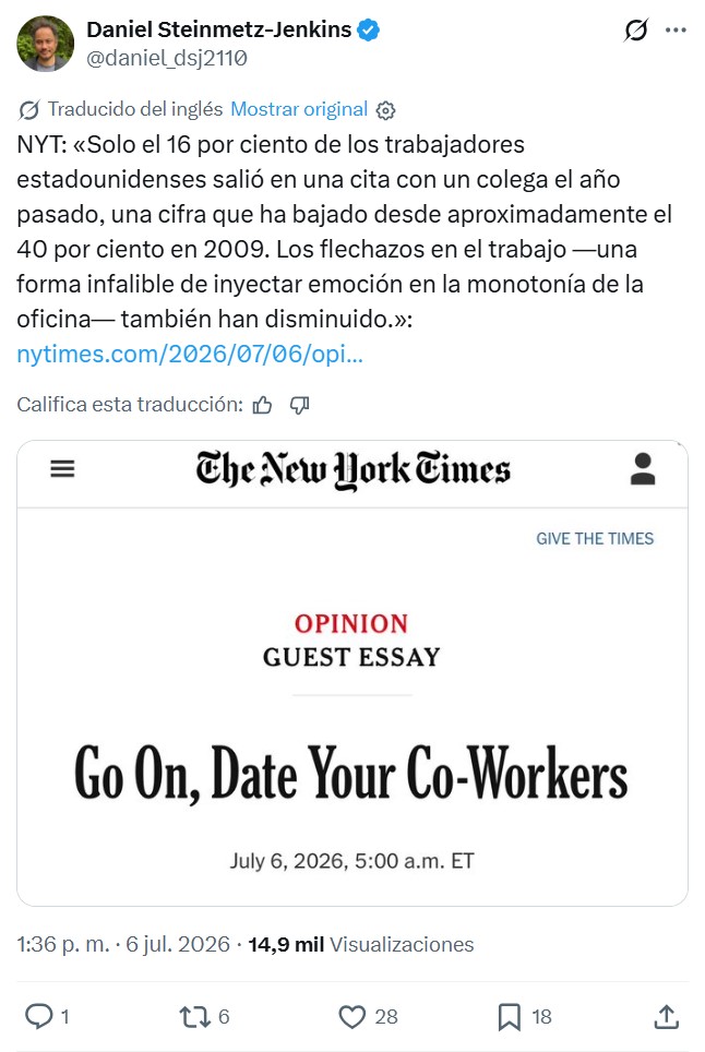 Pues ahora resulta que las femilocas del New York Times se han cansado de las apps de citas y quieren volver a lo de antes.