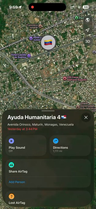 El alcalde de Panamá, Mayer Mizrachi, inserto airtags en la ayuda humanitaria a Venezuela para rastrearla.