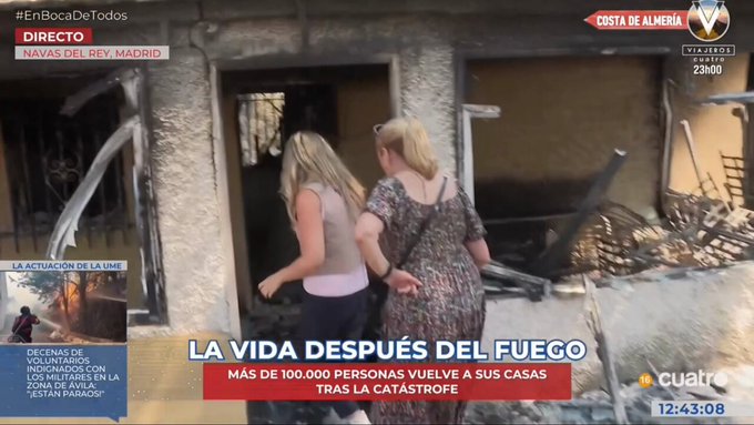 Conchi, afectada por los incendios, ha vuelto a su casa tras ser evacuada y se la ha encontrado así...