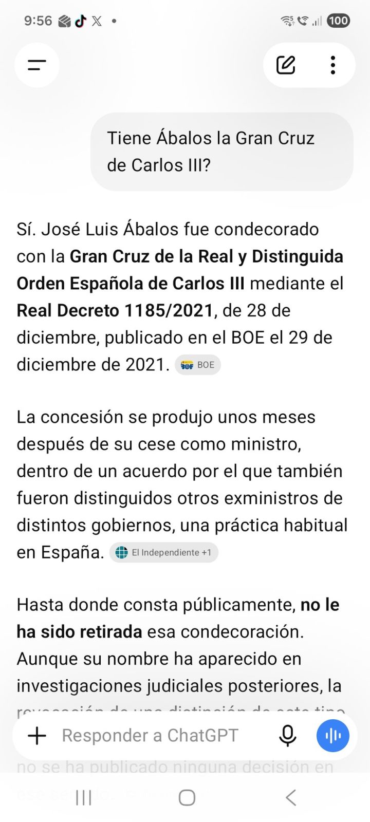 Sánchez anuncia que el Gobierno retirará la Gran Cruz de la Orden Civil de Sanidad al psiquiatra Antonio Vallejo-Nájera