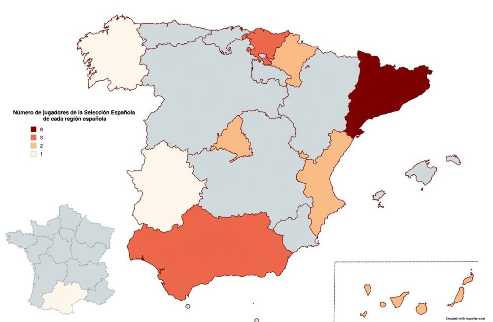 Equipos actuales de los jugadores de la selección española.