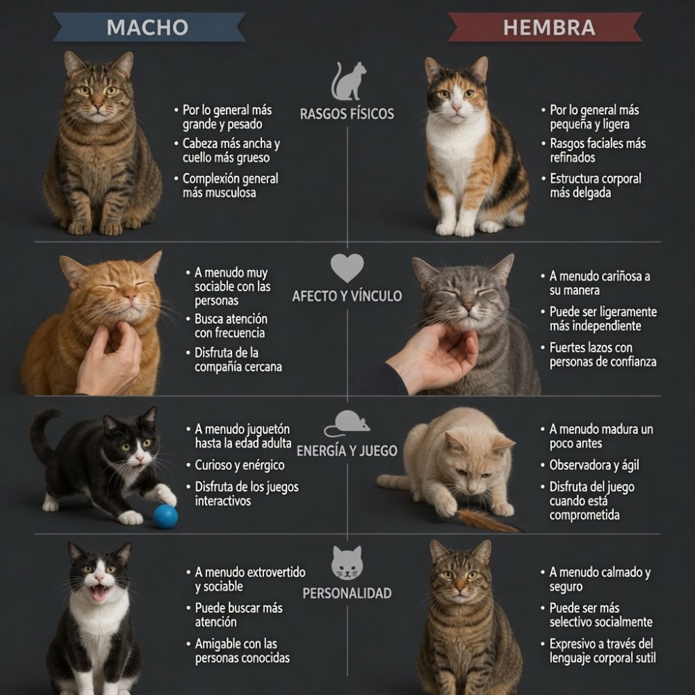 Diferencias de conducta entre gatos y gatas