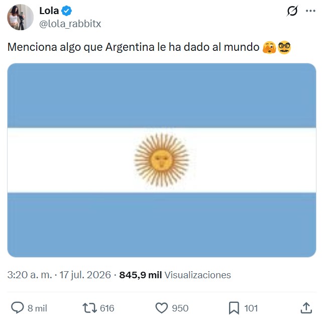 Menciona algo que Argentina le haya dado al mundo.