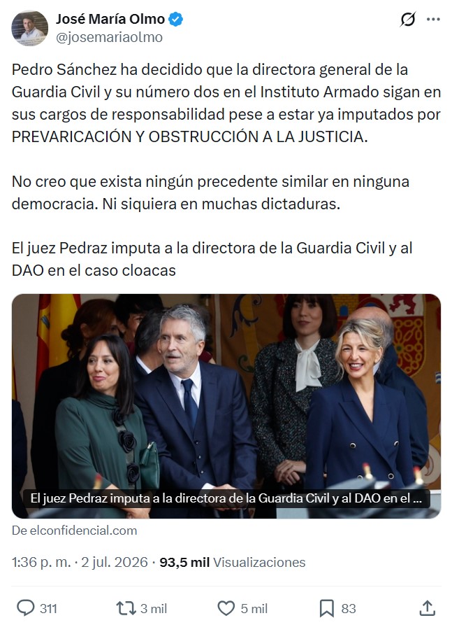 La situación del gobierno del PSOE + parásitos es insólita.
