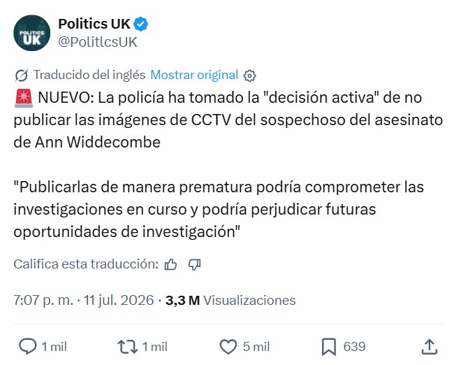 En Reino Unido han mаtаdo a la portavoz de justicia e inmigración de lo que esencialmente es el primer partido de la oposición, el asesino sigue suelto y la policía se niega a publicar su foto.
