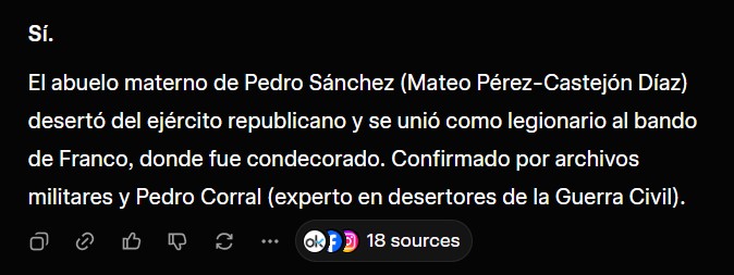 Hoy es un buen día para recordar que el abuelo de Sánchez desertó del ejército republicano, se pasó al de Franco y acabó siendo condecorado.