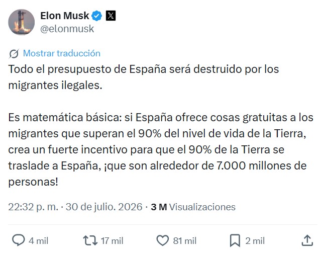En enero, Pedro Sánchez, de España, desestimó las críticas de Elon Musk a sus políticas migratorias.