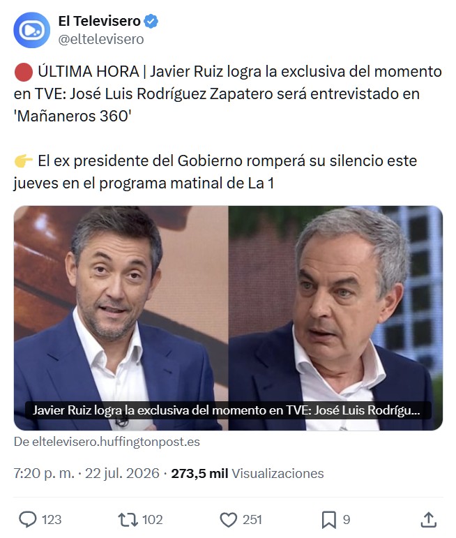 Zapatero va a RTVE a intentar convencernos de que los cerdos vuelan.