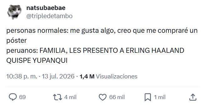 Ya hay 500 niños en Perú que se llaman Haaland.