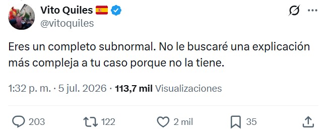 Se rompió el amor entre Vito Quiles y Mondongo.