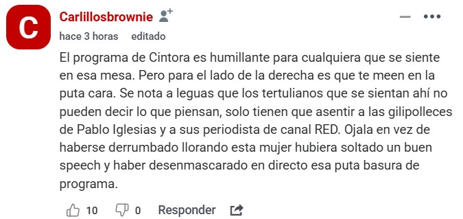 Marta Gómez Montero abandona llorando el plató de Malas Lenguas (TelePedro): “No me vas a volver a humillar, Cintora”.