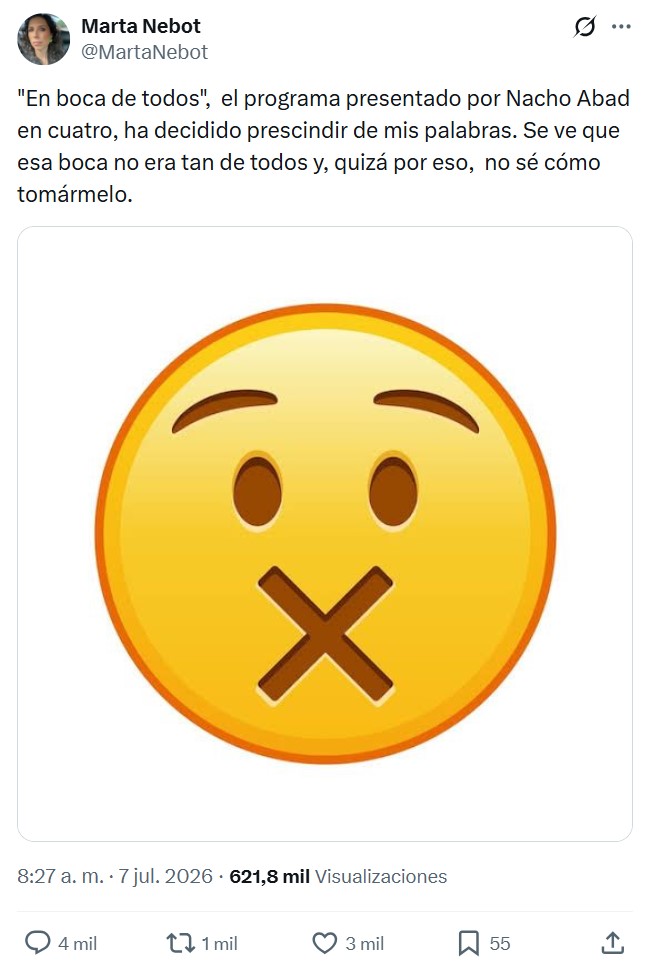 Marta NeBOT despedida de En Boca de Todos.