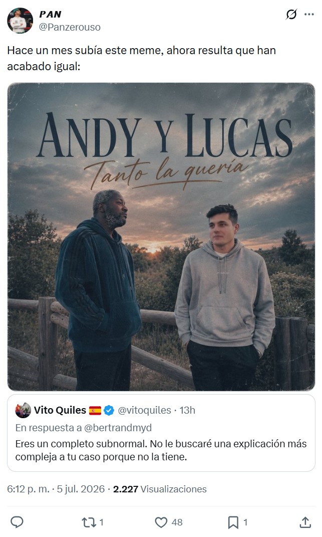 Se rompió el amor entre Vito Quiles y Mondongo.