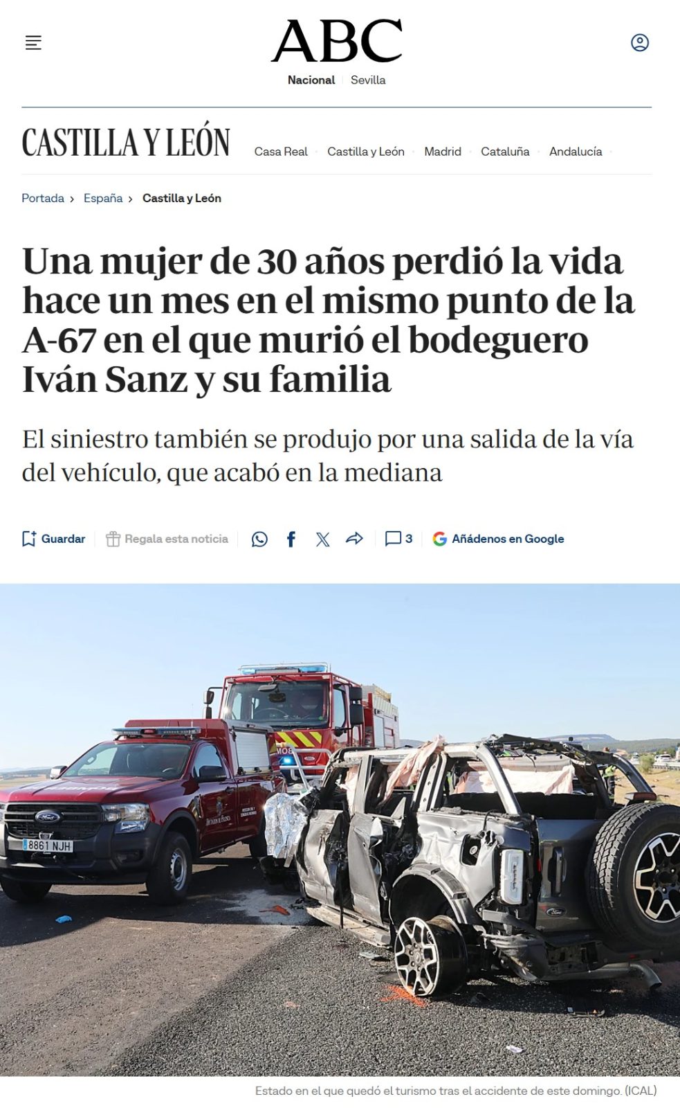Mismo punto kilométrico.