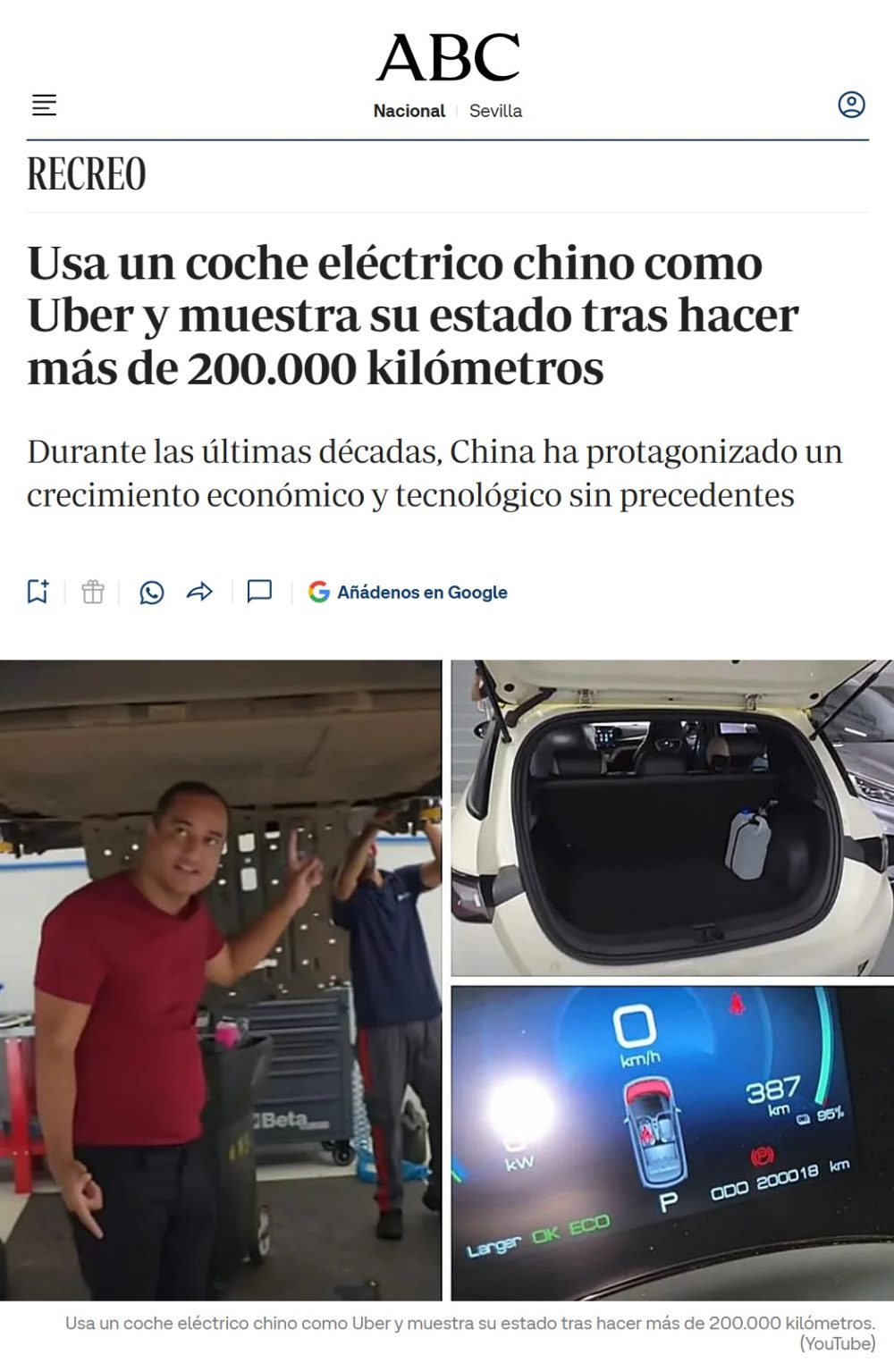 Así está un BYD eléctrico usado como taxi después de 200.000 km.