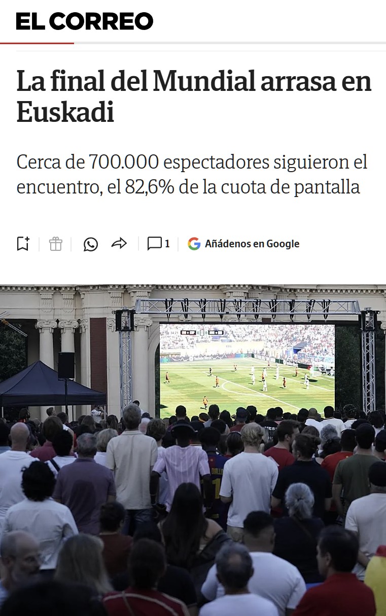 Para sorpresa de nadie, el mundial fue lo más visto en el norte de España.