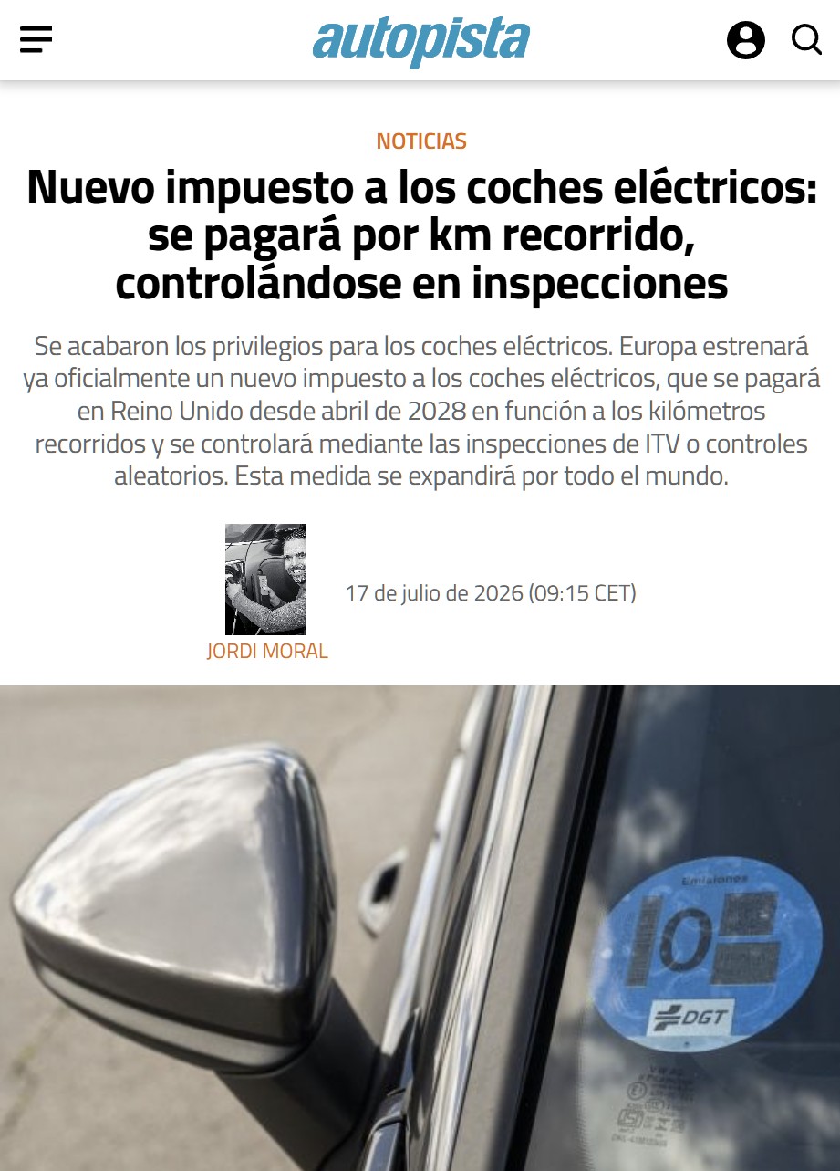 Reino Unido estrena un impuesto a los coches eléctricos: 1,2 libras cada 100km recorridos.