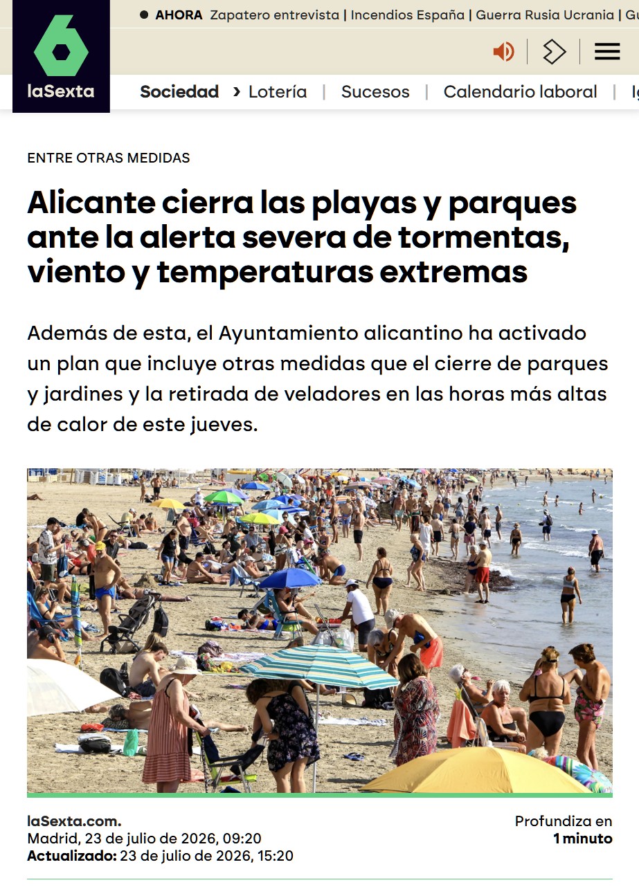Alicante murіendo de éxito: cierran las playas porque hace "demasiado bueno".