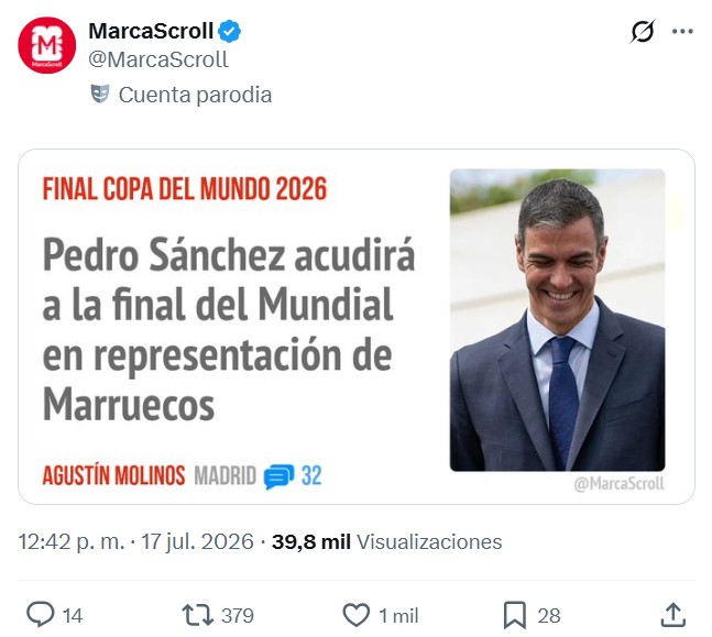 Pedro Sánchez acudirá a la final del Mundial.