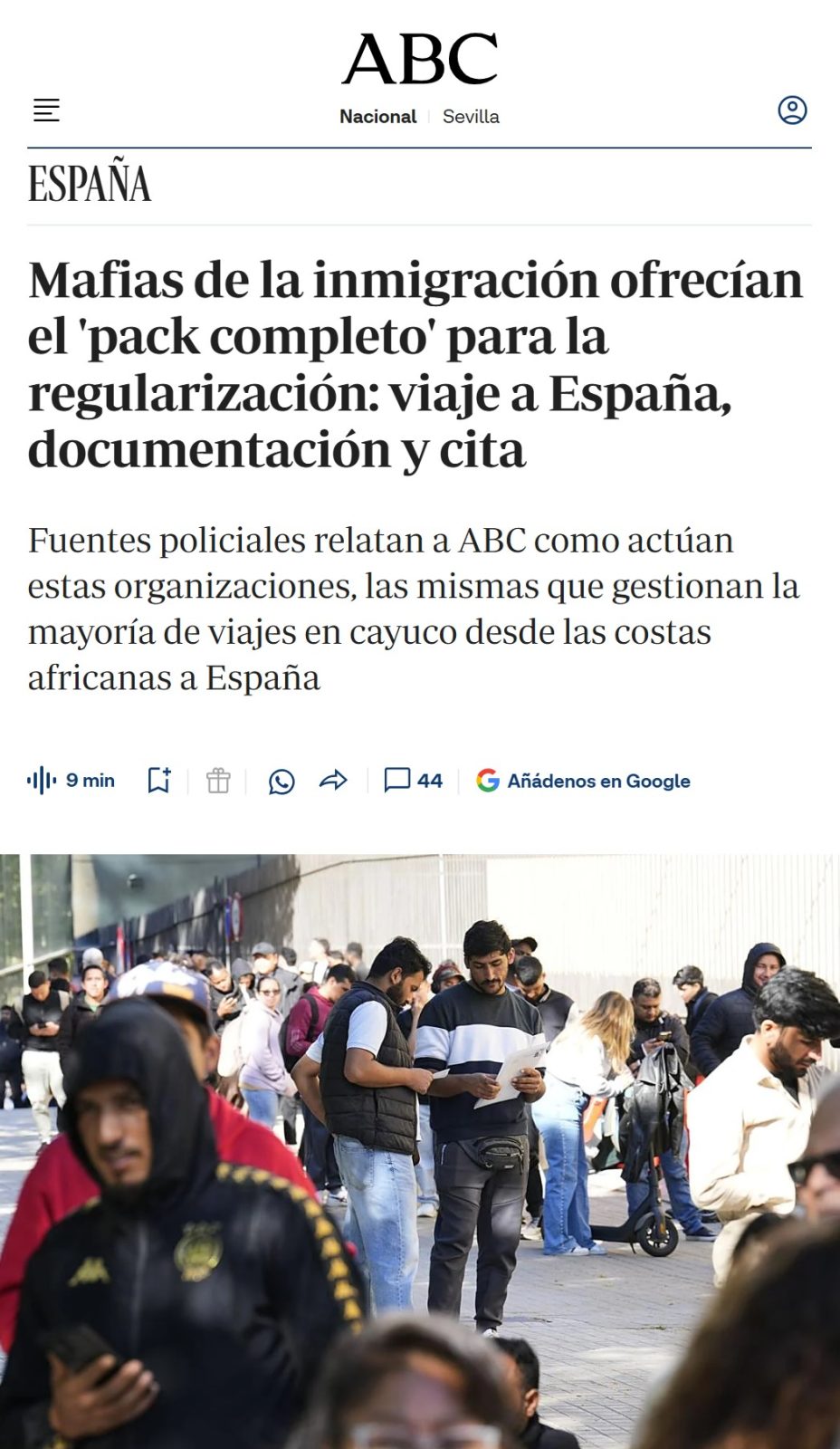 La noticia que sorprendió a nadie: Las mafias vendían pack completo: cayuco desde África, tickets falsos con fecha atrasada para justificar presencia en España y cita para regularización masiva.