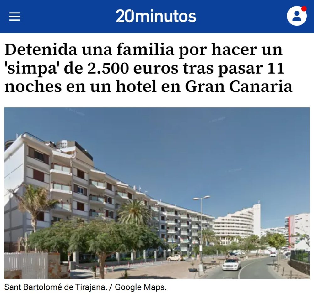 Familia detenida en Gran Canaria por hacer un supersimpa.