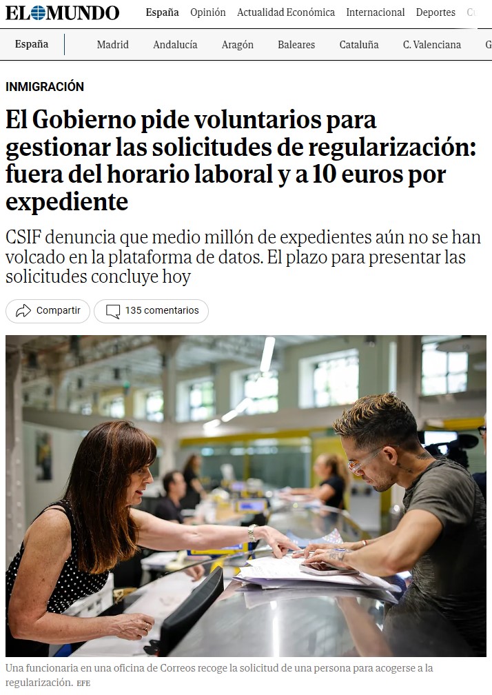 Se hacen regularizaciones como churros y... necesitan más churreros.