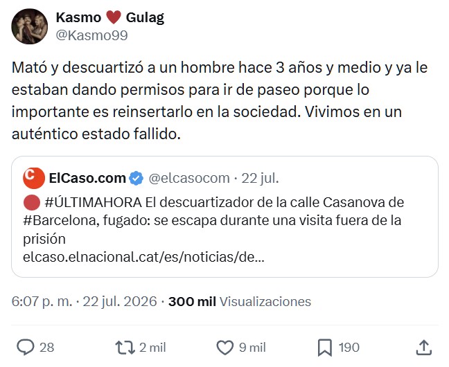 ¿Por qué han permitido salir de la cárcel a un DESCUАRTIZADOR tras solo 3 años en prisión?