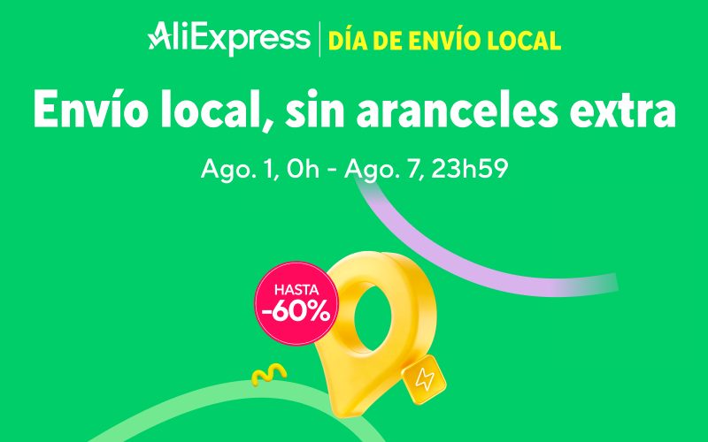 DÍA DE ENVÍO LOCAL (sin aranceles extra) en AliExpress.