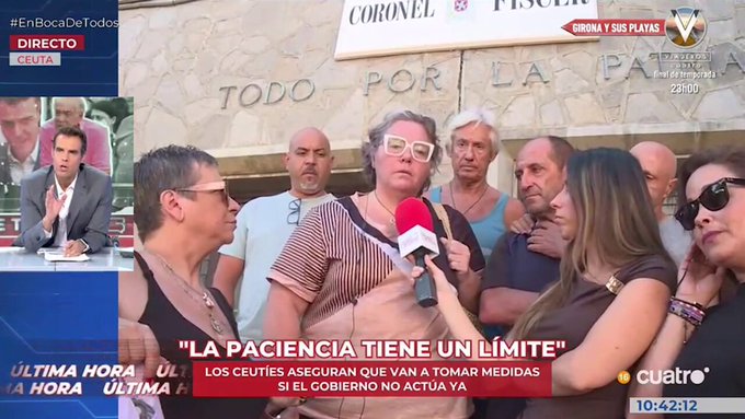 Una mujer al conocer que el gobierno pretende ceder todos los polideportivos de Ceuta a los inmigrantes ilegales: “El pueblo de Ceuta no va a ceder ni un espacio deportivo a inmigrantes”.
