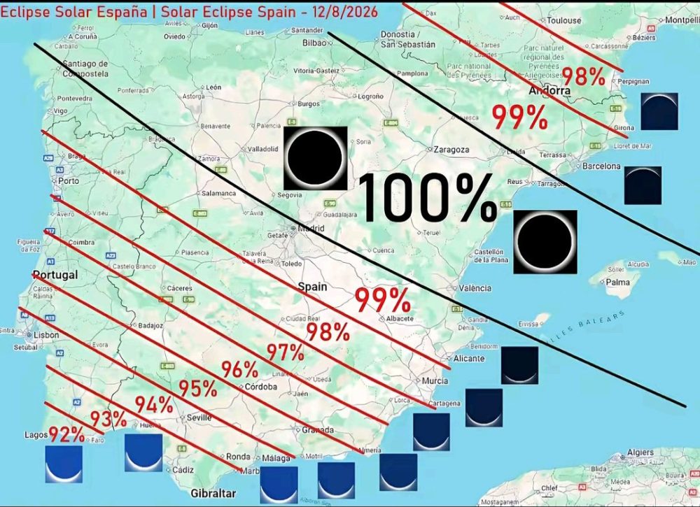 El 12 de agosto podremos ver un eclipse total en España.