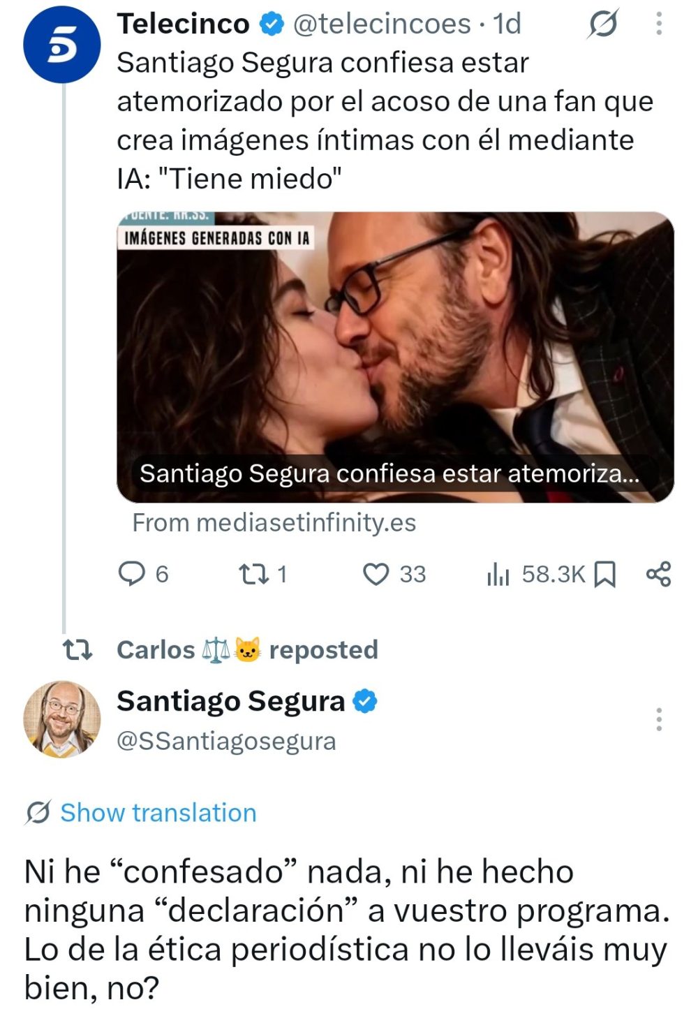 Santiago Segura confiesa... nada.