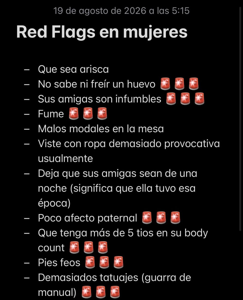 Guerra de red flags entre hombres y mujeres.