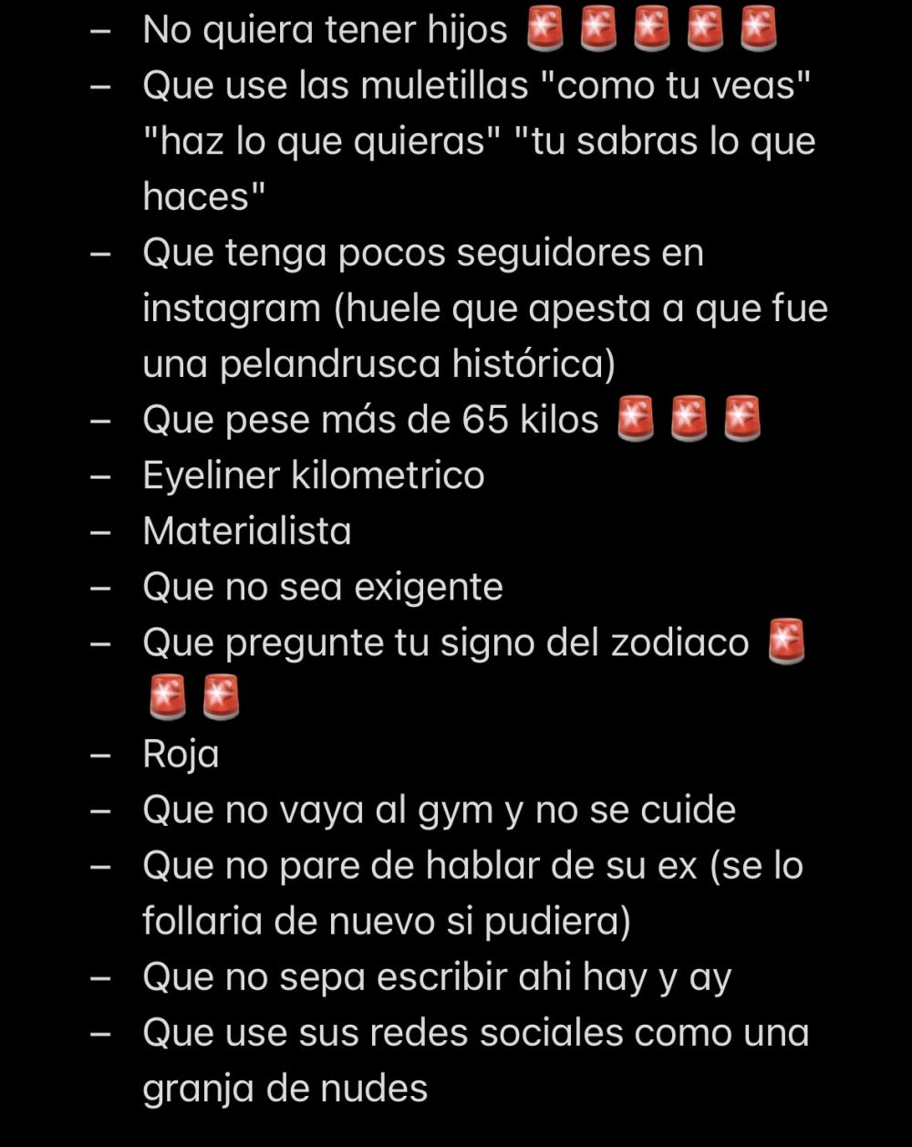Guerra de red flags entre hombres y mujeres.