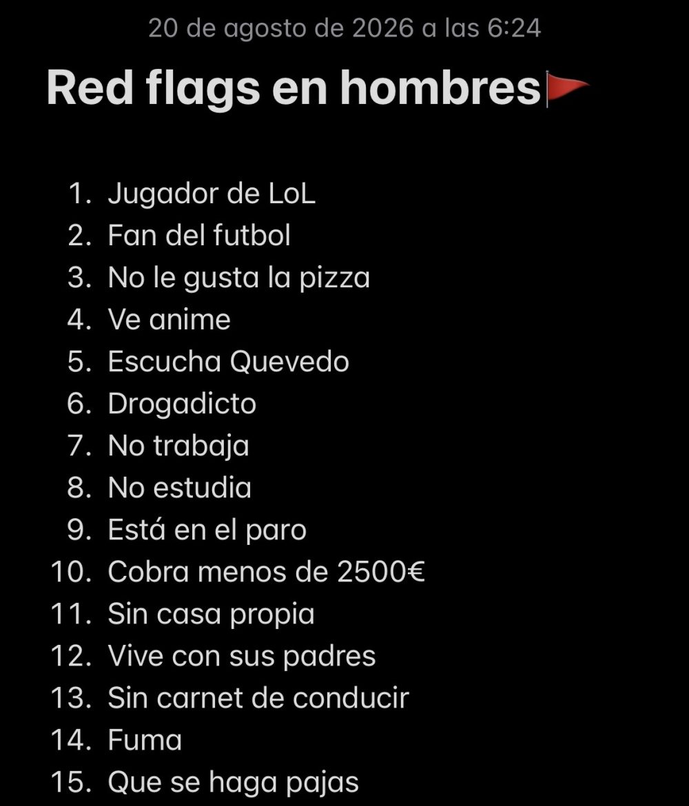 Guerra de red flags entre hombres y mujeres.