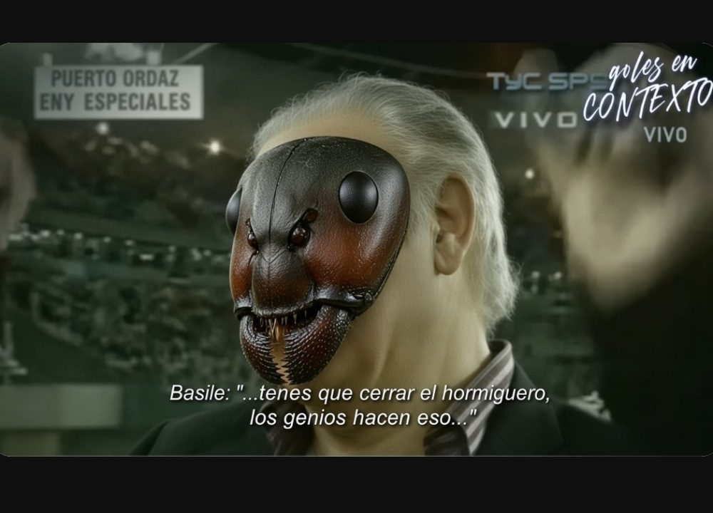 Hormigas usando una de sus propias larvas para tejer las hojas...