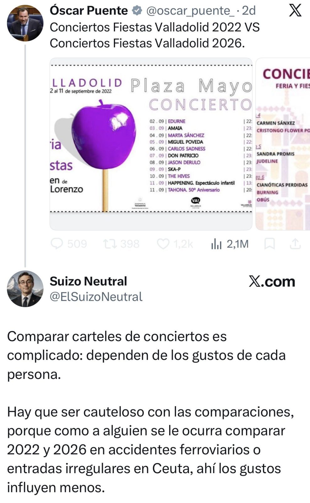 Las comparaciones son odiosas.