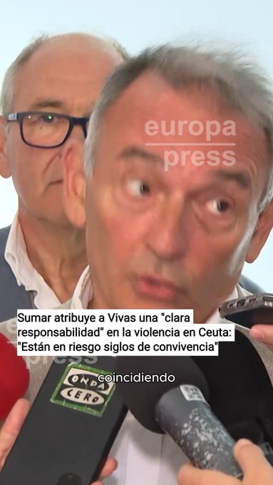 Restar atribuye a Vivas una "clara responsabilidad" en la vioIencia en Ceuta, "casualmente" coincidiendo con la visita de Aznar: "Están en riesgo siglos de convivencia".