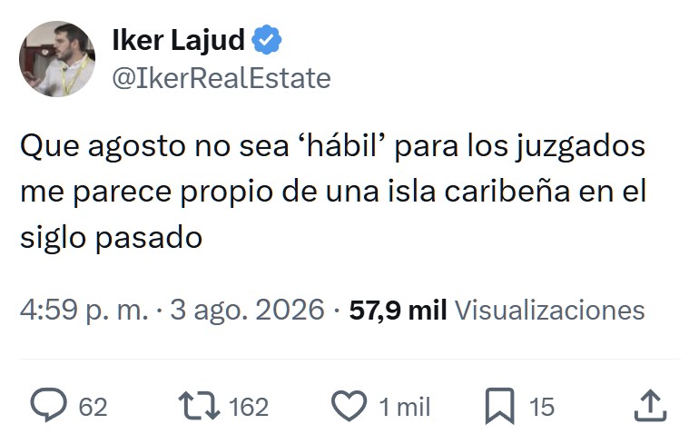 Juzgados cerrados por vacaciones.