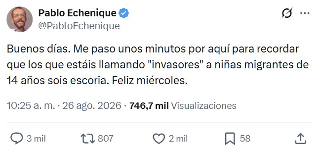 Había pasado demasiado tiempo (2 horas) sin que Echenique dijera una estupidez.