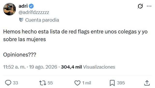 Guerra de red flags entre hombres y mujeres.