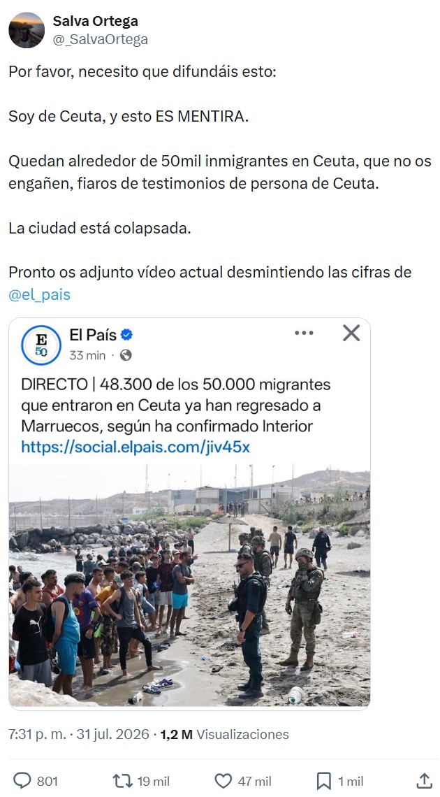 Habitantes de Ceuta desmienten que todos los inmigrantes que se colaron por la frontera de Ceuta hayan vuelto a Marruecos.