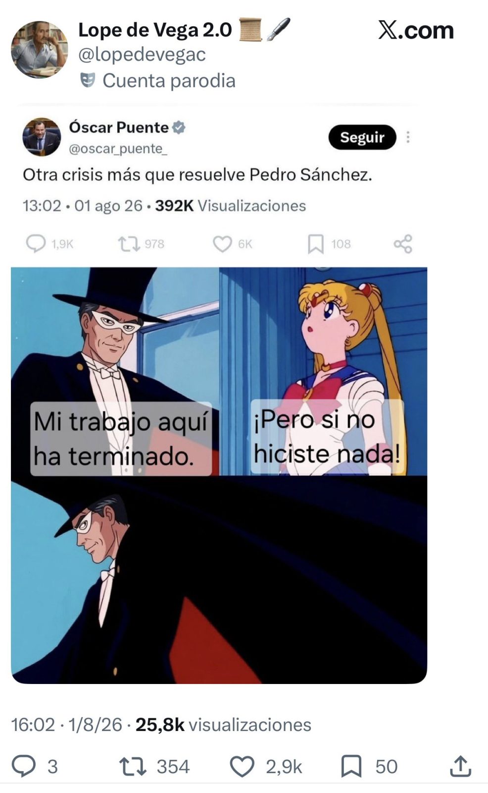 "Otra crisis más que resuelve Pedro Sánchez"