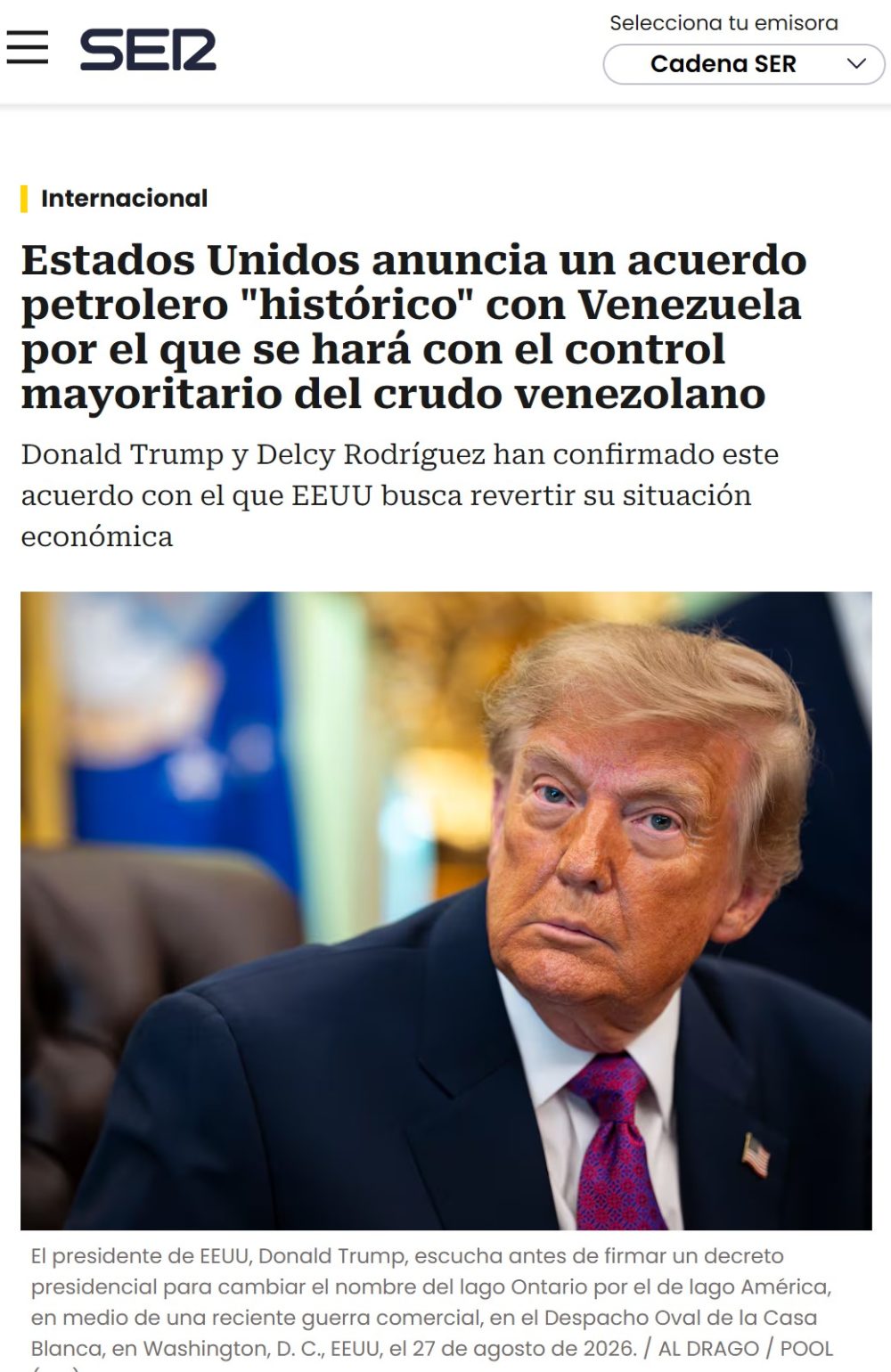 Trump le expropia el petróleo a Venezuela y deja a los chavistas en el poder.