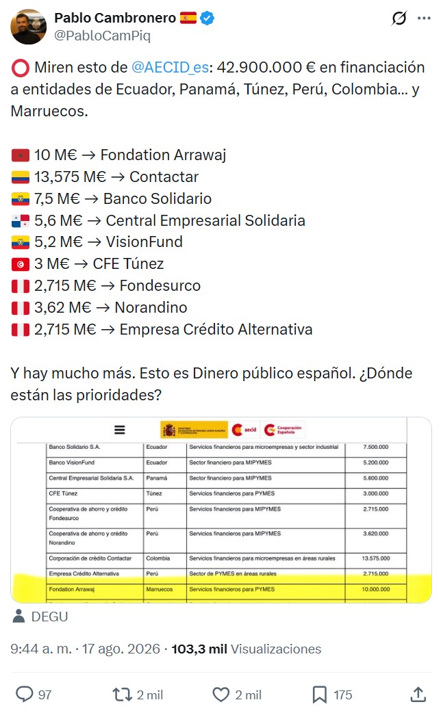 Recordad: vuestros impuestos son para Sanidad y Educación.