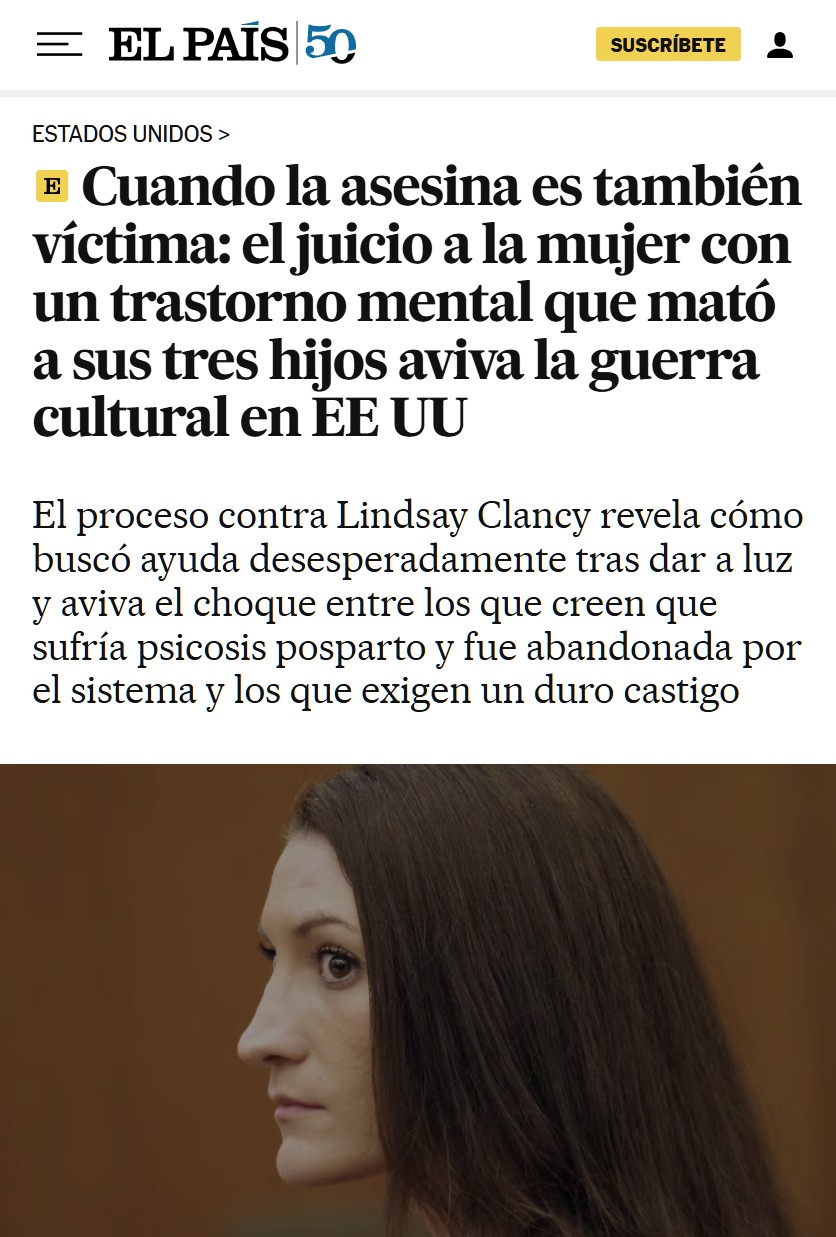 "Cuando la asesina también es víctima". Titular del periódico más leído de España.