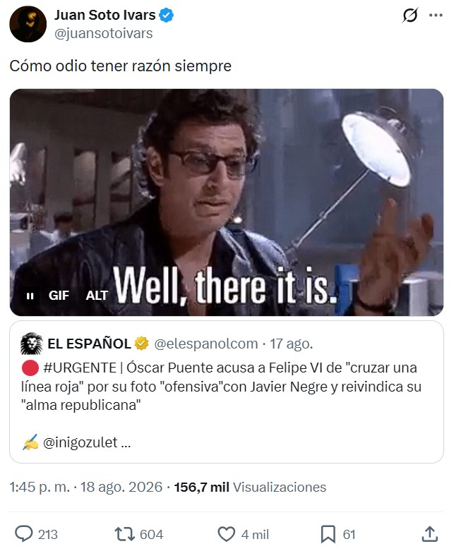 Juan Soto Ivars tenía razón.